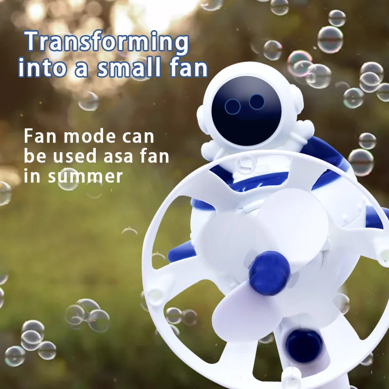 Children's fan handheld electric bubble gun bubble toy astronaut bubble machine without battery and bubble water