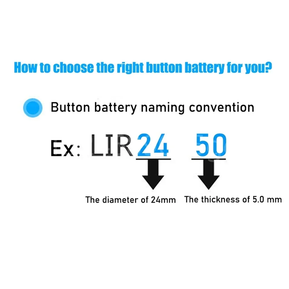 Button Cells Li-ion Rechargeable Battery LIR2450 3.6V Lithium Coin Cell Batteries LIR 2450 Replaces CR2450