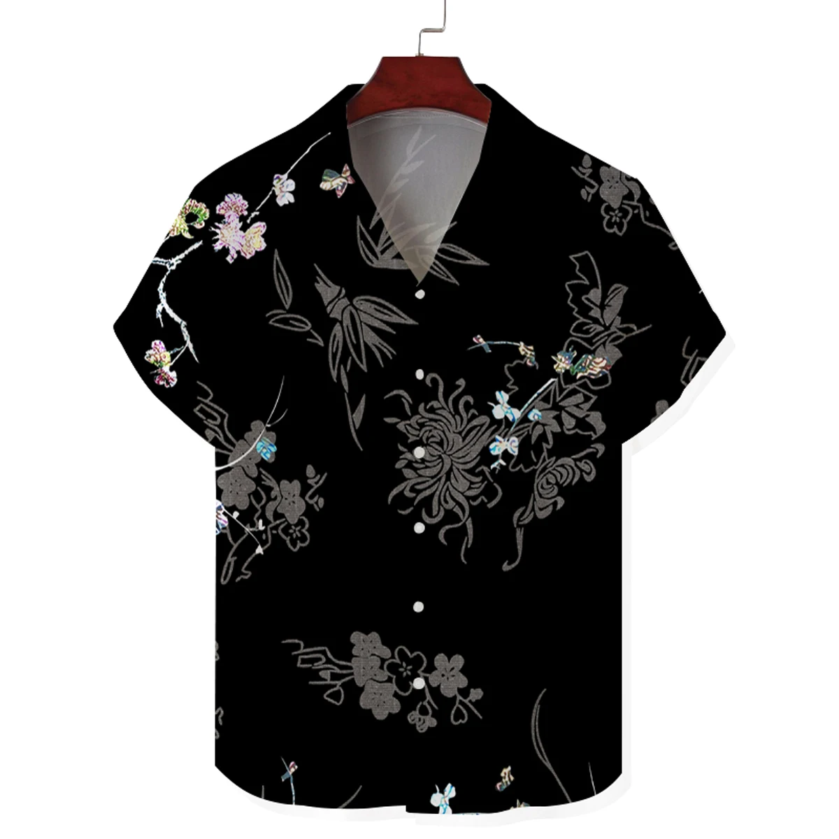 

Мужская повседневная гавайская модная повседневная рубашка с кубой и воротником, мужской кардиган с короткими рукавами и персонализированным принтом