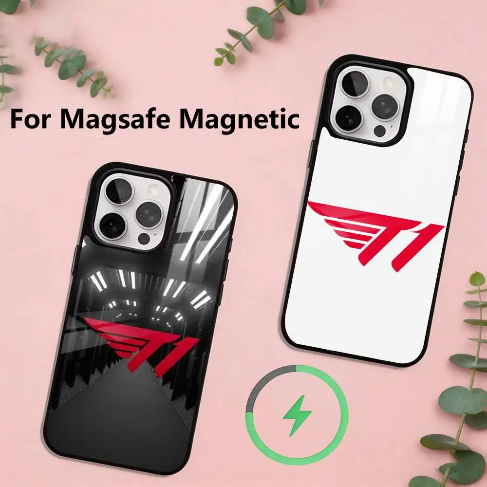

T-T1 Cool SKT Phone Case For iPhone17,16,15,14,13,12,11 Plus,Pro Magnetic with Magsafe Wireless Charging