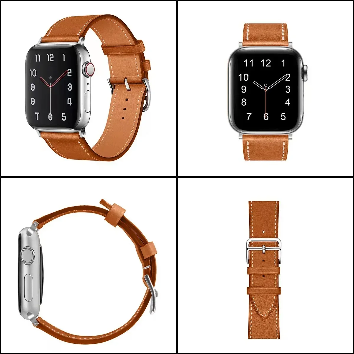 Genuine Leather Bracelet Strap For Apple Watch Band 45mm 49mm 41mm 44mm 42mm 46mm Leather Wristband iWatch Ultra 10 9 8 7 6 5 4