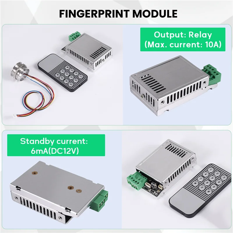 A45U K216 Fingerprint Control Board+R503 Fingerprint Module Two-Color Ring Indicator Light Access Control