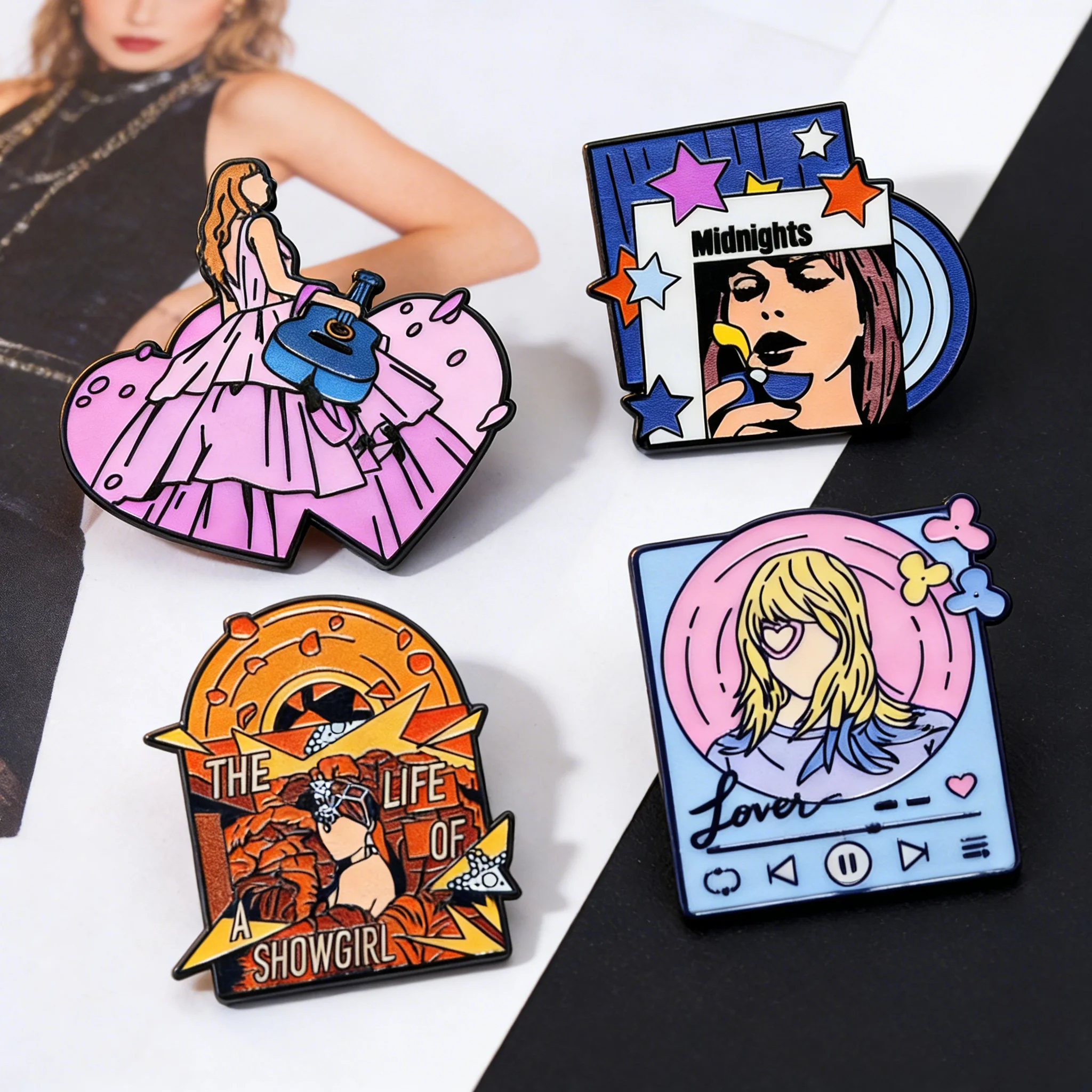 European and American Famous Pop Singer Enamel Pins Creative Music Peripheral Brooches  Souvenir Jewelry Gifts For Fans