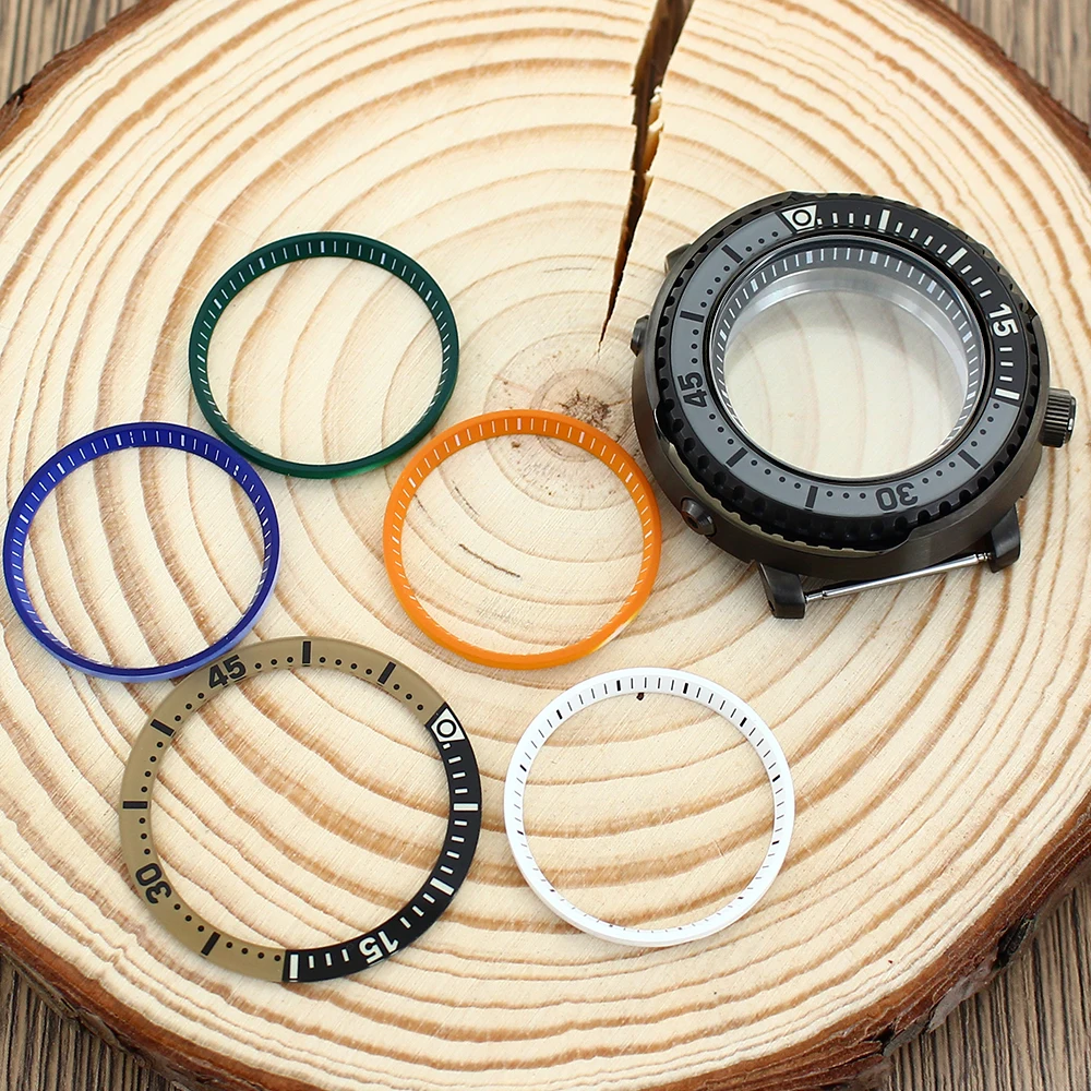 NH35 التونة المعلبة ساعة حالة الياقوت والكريستال والزجاج 100 متر مقاوم للماء لحركة Seiko NH35 NH36/34 4R36 المعلبة استبدال حالة وزارة الدفاع