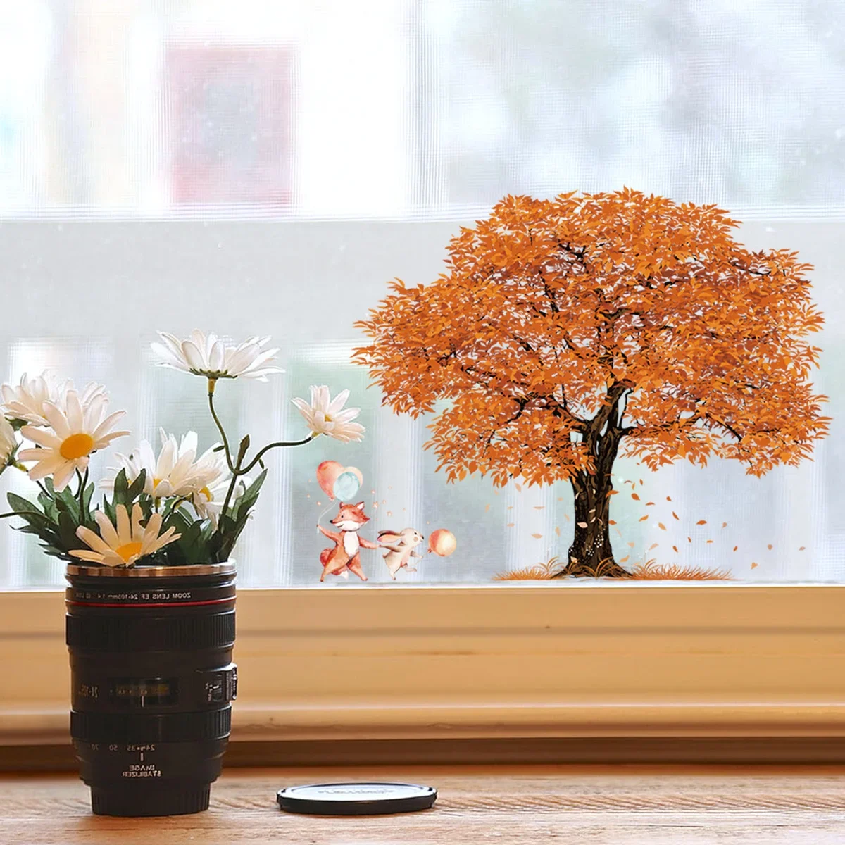 

Big Tree Animal Balloon Cartoon Wall Stickers Electrostatic Stickers Glass Stickers Double-sided Visual Decorative