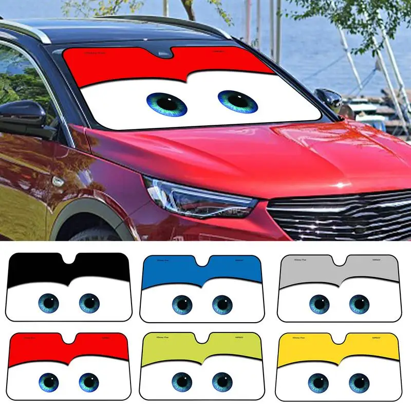 Car Windshield Sunshade Cartoon Big Eyes Sunshade car Accessories Car Protection Window Sunshade Screen Decoration