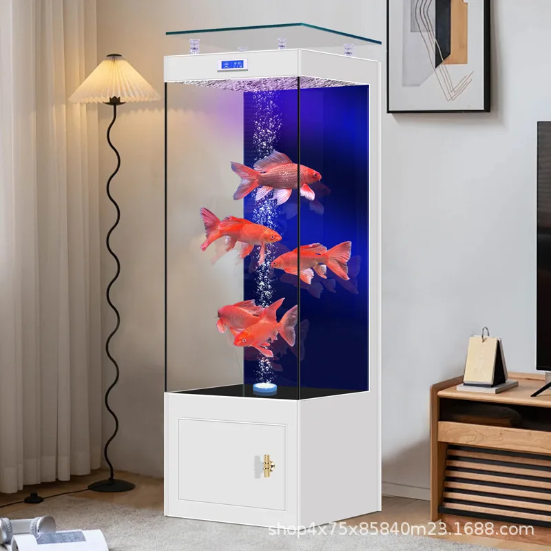 Вертикальный аквариум, небольшой аквариум от пола до потолка, стена гостиной, ультра-белый стеклянный трубчатый задний фильтр, аквариум Вертикальный аквариум, небольшой аквариум от пола до потолка, стена гостиной, ультра-белый стеклянный трубчатый задний фильтр, аквариум