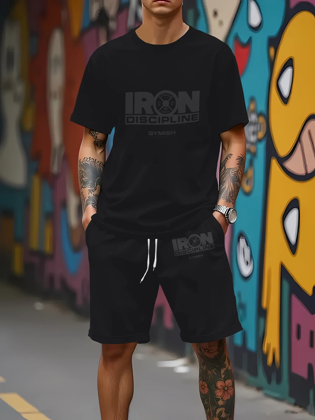 

2026 Summer Men's Suit with Letter Print Breathable Lightweight Casual Sports Outdoor Men's Clothing