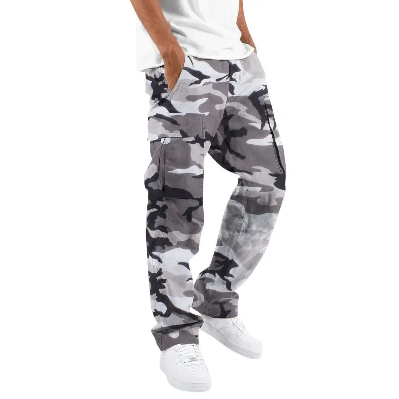 Multi-pocket Cargo Trousers Camouflage Casual Versatile Loose Trousers Men's Spring and Autumn Outdoor Sports Drawstring
