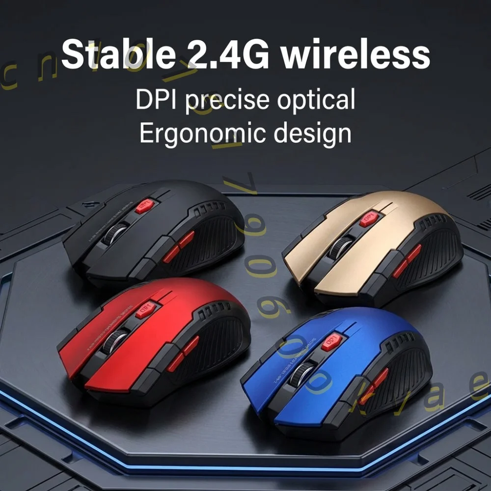 2.4GHz Wireless Gaming Mouse, Ergonomic Optical Mouse, 6D USB Receiver, Adjustable DPI, for PC Laptop Gamer