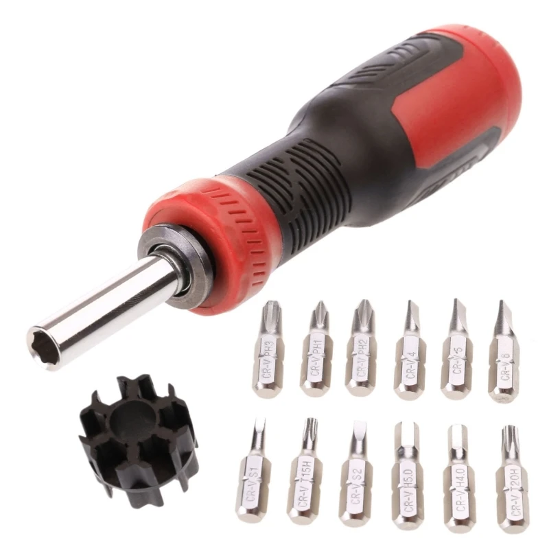 13 in 1 Screwdriver Set 180° Rotating Handle for Home Appliances Maintenance Circuit Board Disassembly Equipment Repair