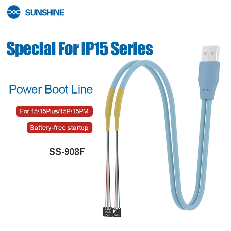 

SUNSHINE SS-908F DC Power Test Cable for IP 15/15 Plus/15P/15PM Mobile Phone Repair Power Startup Tool Tool Box