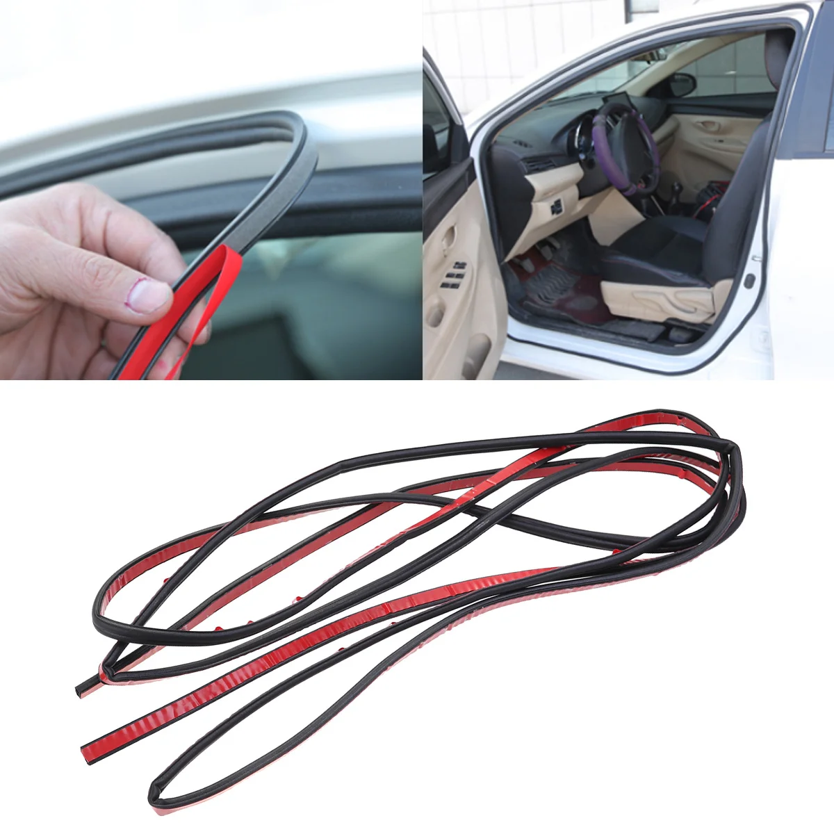 

5m Auto Car Door Seal Strip Rubber Door Guards Sound Insulation Protector Cover for Dust Rain Noise Prevention