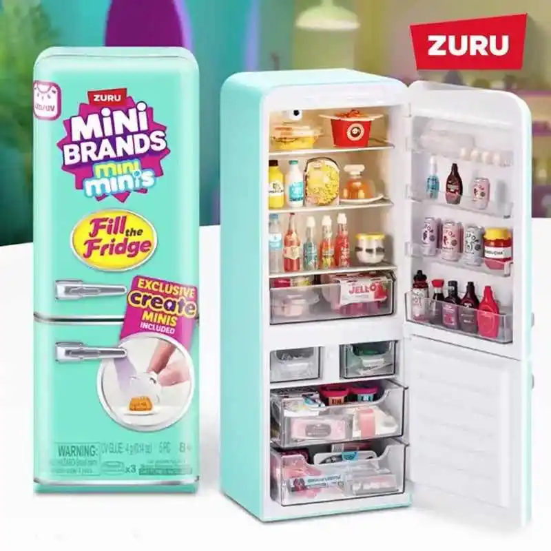 Zestaw Miniaturowych Zabawek Zuru Mini Brands: Niespodzianka z Lalką, Mini Lodówka, Miniaturki Gourmet, Miniaturowa Scena z Jedzeniem, Zestaw Zabawek Imitujących Realizm, Prezent