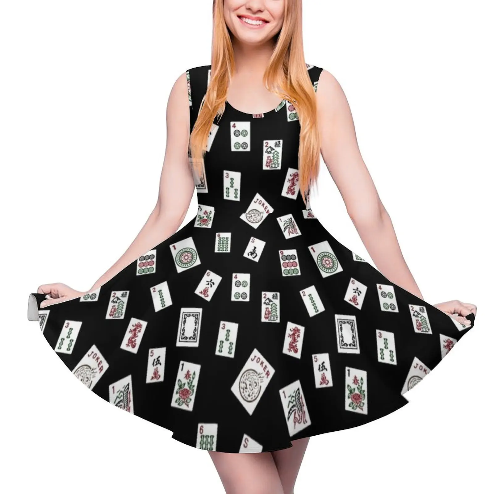 

Black Mahjong Sleeveless Dress dresses summer woman 2024 birthday dress for women summer woman dress 2024