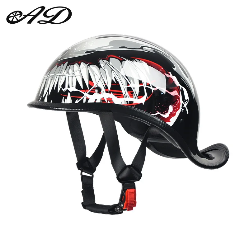 Factory Wholesale Motorcycle Half Face Retro Scoop Helmets Custom Factory Design with Comfortable Abs Lining Cycling Helmet