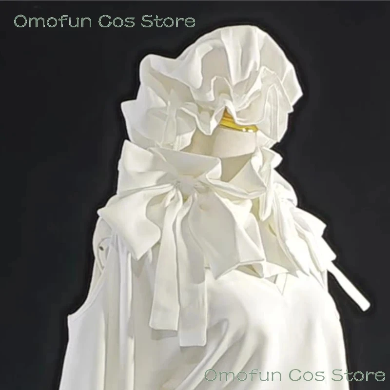 ABC123Omofun Cos Store Alien Stage Young Sua Dress Gown Cosplay Costume Wig Pure White Halloween Party Roleplay Lo3;b,6/k'5; view 6