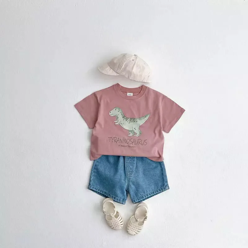 2024 Summer New Baby Short Sleeve T Shirts Cute Dinosaur Print Infant Boy Cotton T Shirts Kids Casual Tee Toddler Loose Tops