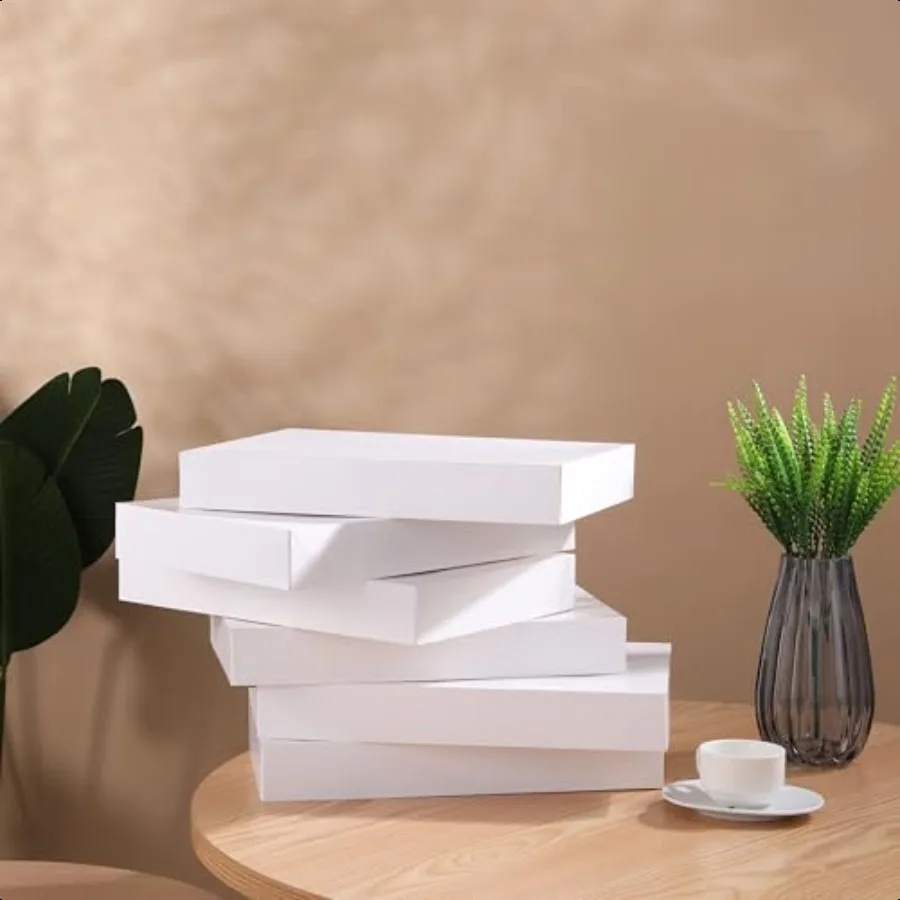 Paquete de 6 cajas de regalo blancas de 14"