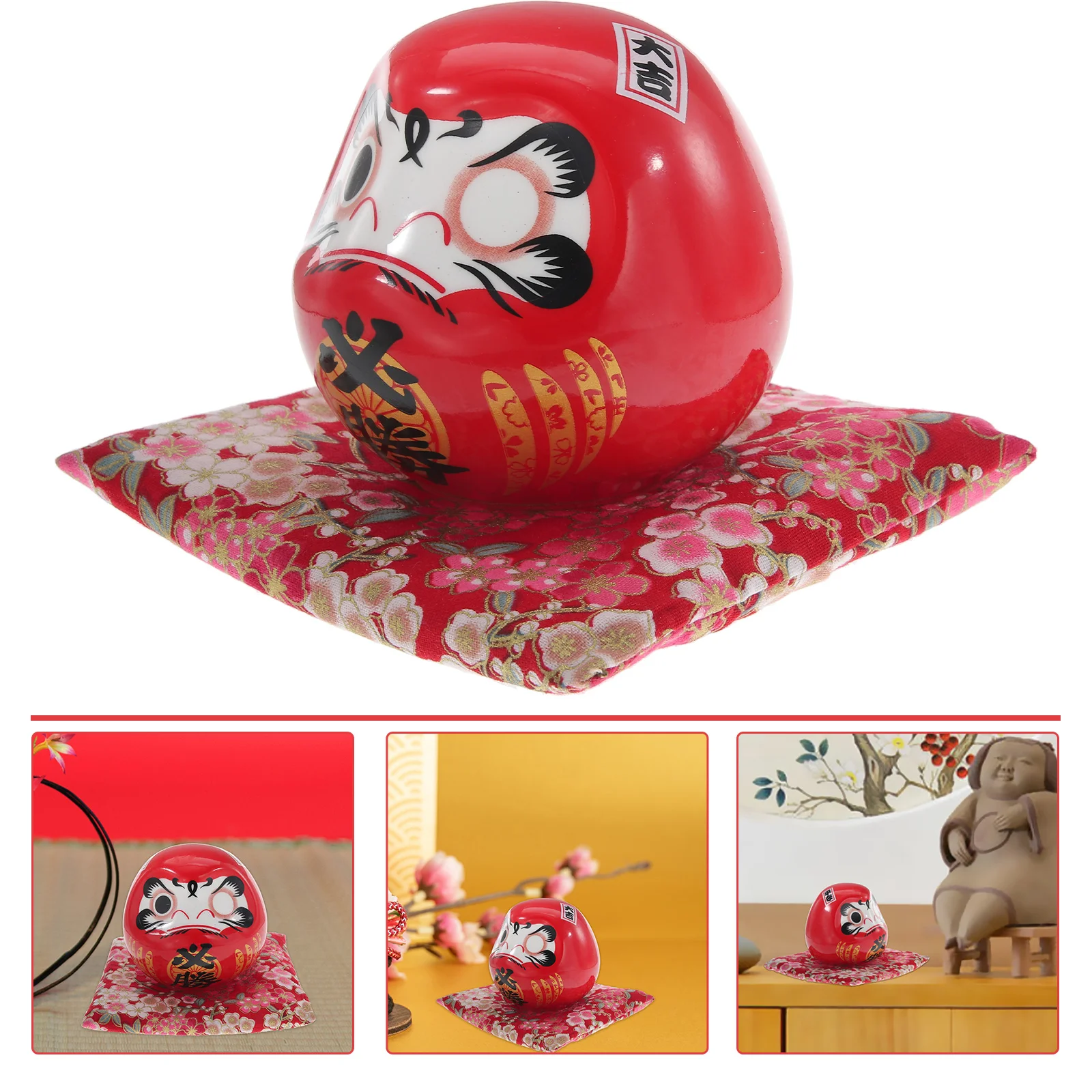 

Dharma Egg Ornament Cute Daruma Figurines Tumbler Ceramic Home Decor Fortune Japanese Medium Maneki neko