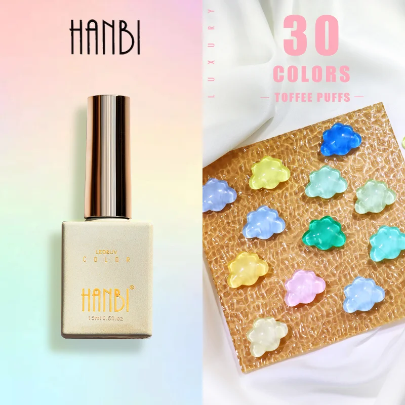 

HANBI 30 Color Toffee Puffs Candy Gel Nail Polish Nail UV Gel Varnish Soak Off Gelpolish LED Gel Varnish Nail Art Lacque Prime