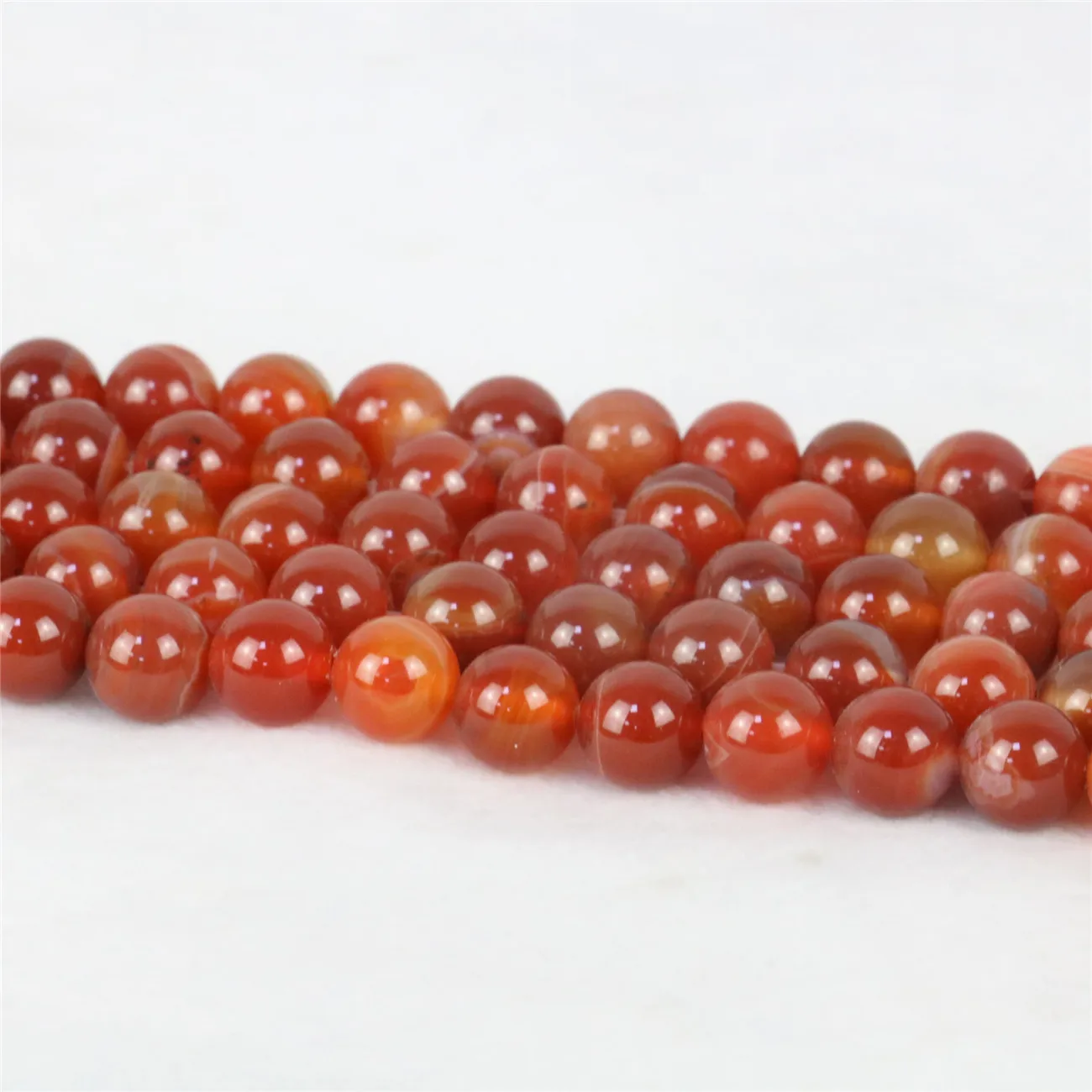 10mm Round Orange Stripe Agates Stone Loose Beads Women Girl Mixcolor Fashion Jewelry Making Design DIY Part Natural Accessories