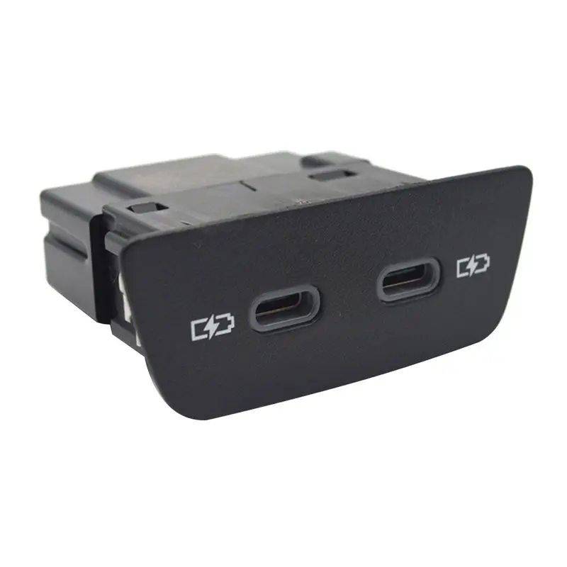 Double USB Charging Port Rear Dual Type-C Plugs 3G5035718A For VW ID4 Atlas Touran 3G5 035 718 A