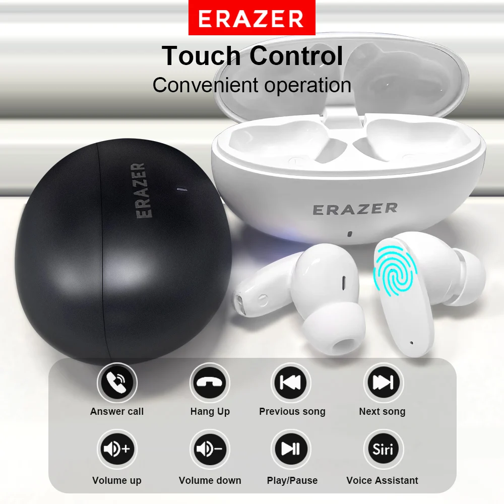 سماعات أذن لينوفو ERAZER AI مترجم بلوتوث V5.3 سماعات رياضية لاسلكية سماعات TWS مع ميكروفون مدمج عالي الدقة