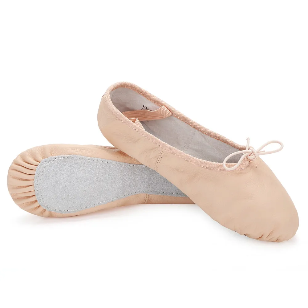 New Genuine Leather Ballet Dancing Shoes Professional Soft Girls Women Full Sole Pink Wholesale