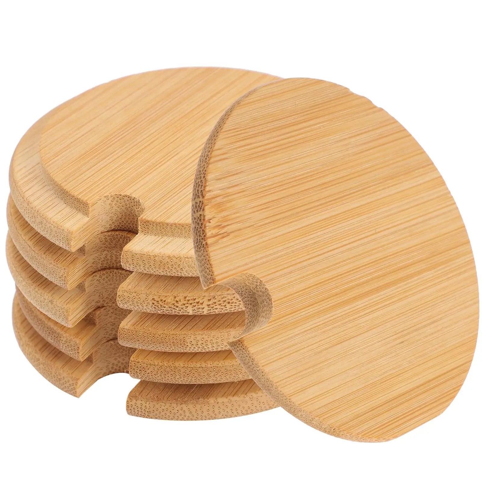 

6 Pcs Lid for Mug Wood Cover Dust-proof Airtight Jar Bottle Cap Bamboo Glass Ceramic Kitchen Cover Supplies