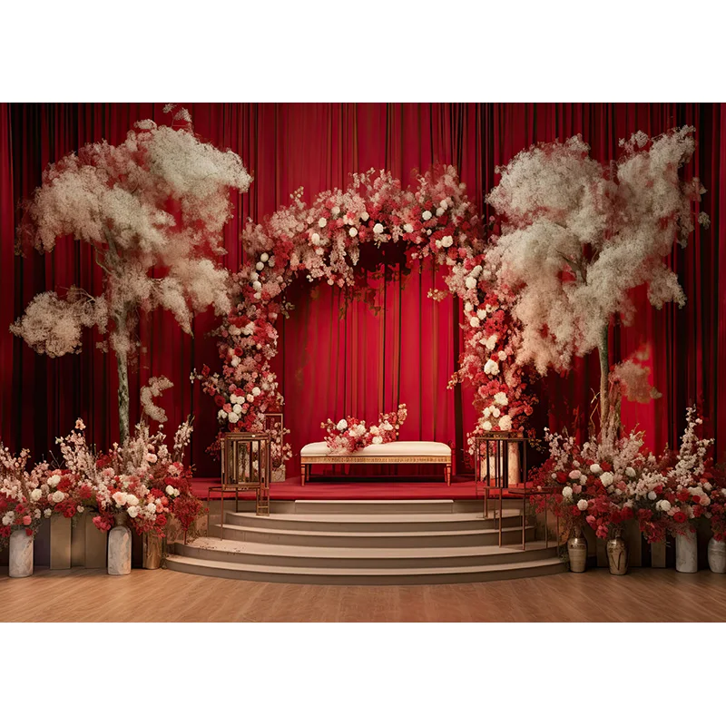 Guirnalda de flores estéticas para decoración de interiores, fondo blanco de fantasía, cortina de boda, telón de fondo de fotografía, accesorios de estudio fotográfico, SG-12