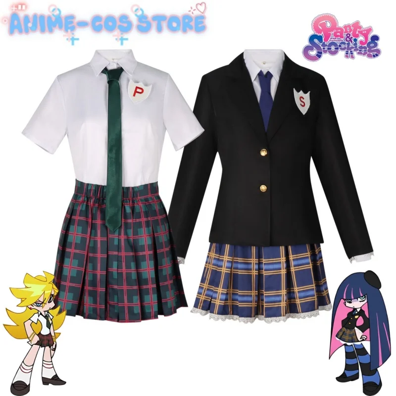 

Anime Panty & Stocking with Garterbelt Stocking Panty Cosplay Costume Female Cute School Uniform Stocking Panty Cosplay suits