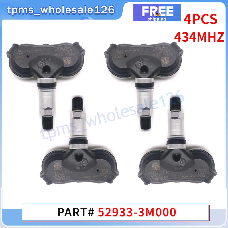 52933-3M000 TPMS Tyre Pressure Monitor Sensor 4PCS For Kia Rio Sportage Mohave Hyundai Elantra Equus Genesis ix35 Tucson 434MHZ