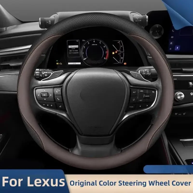 Original Colour For Lexus Car Steering Wheel Cover Interior Leather Breathe Nappa For Lexus ES200 ES300h NX260 CT200 RX300