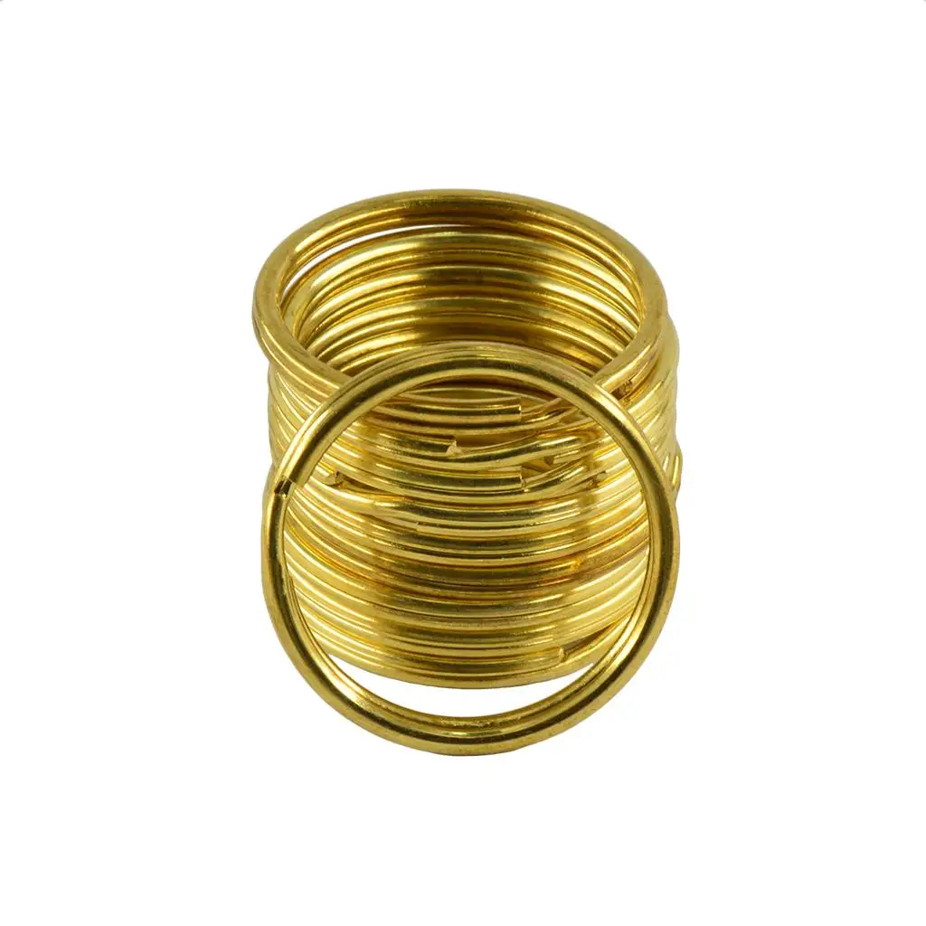 

10pcs Gold Metal Round Split Rings Double Ring Keyring Findings For