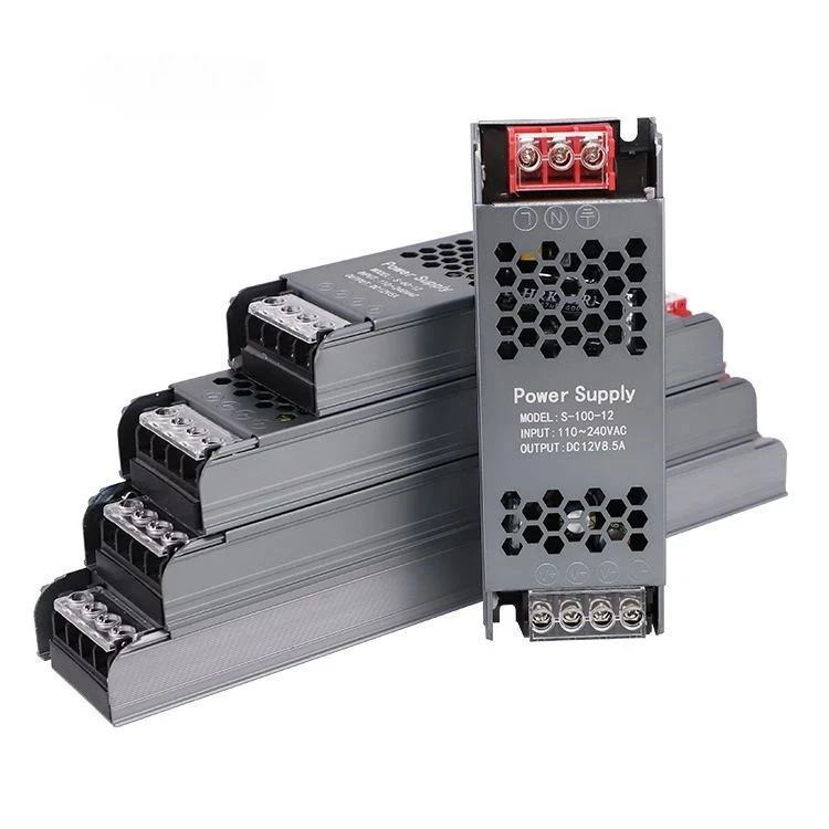 12V/24v Ultra-thin Light Emitting Diode Power Supply 60w-400w Switch Driver Tin Box AC/DC Energy Conversion Diode Lighting