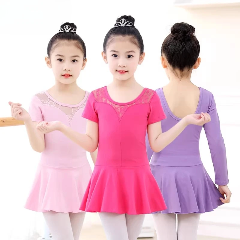 autumn and winter long-sleeved cotton dance clothes, folk dance test one-piece practice skirts, children's dance body clothes
