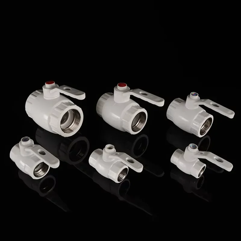 White PPR Ball Valve 20/25/32/40/63/75/110 Hot Melt Female Thread Union Connector Joint Pipe Fitting Valve Adapter