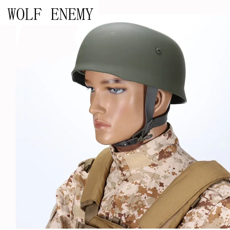 

WWII Fallschirmjager M38 Steel Helmet with Leather Liner Grey Paratrooper Helmet World War 2 M38 Helmet