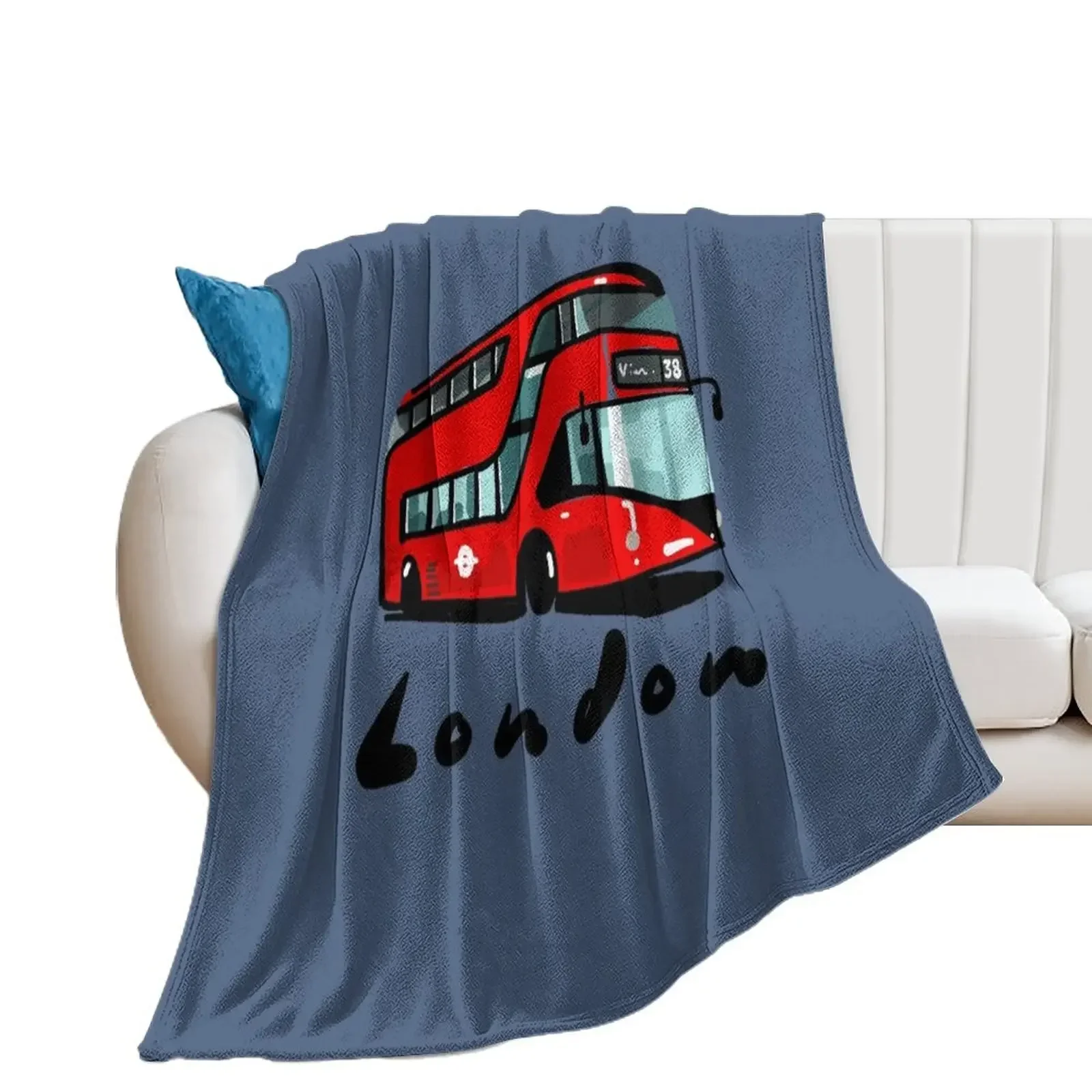 London red bus double decker Throw Blanket Soft Plaid Baby Blankets