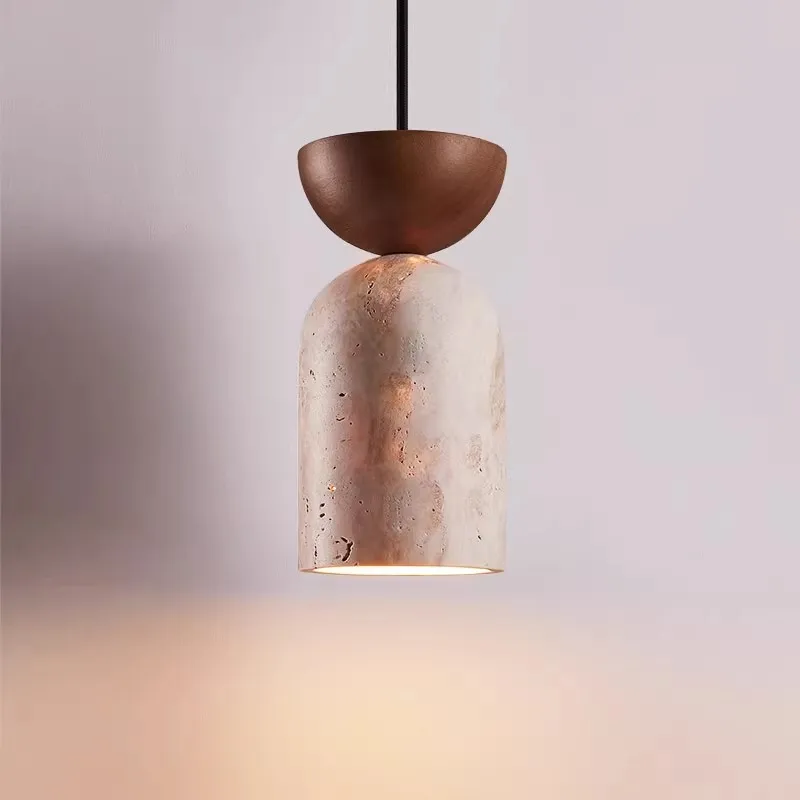 New Travertine Stone LED Pendant Light Chandelier Decor Home Lamp for Living Dining Room Bedroom
