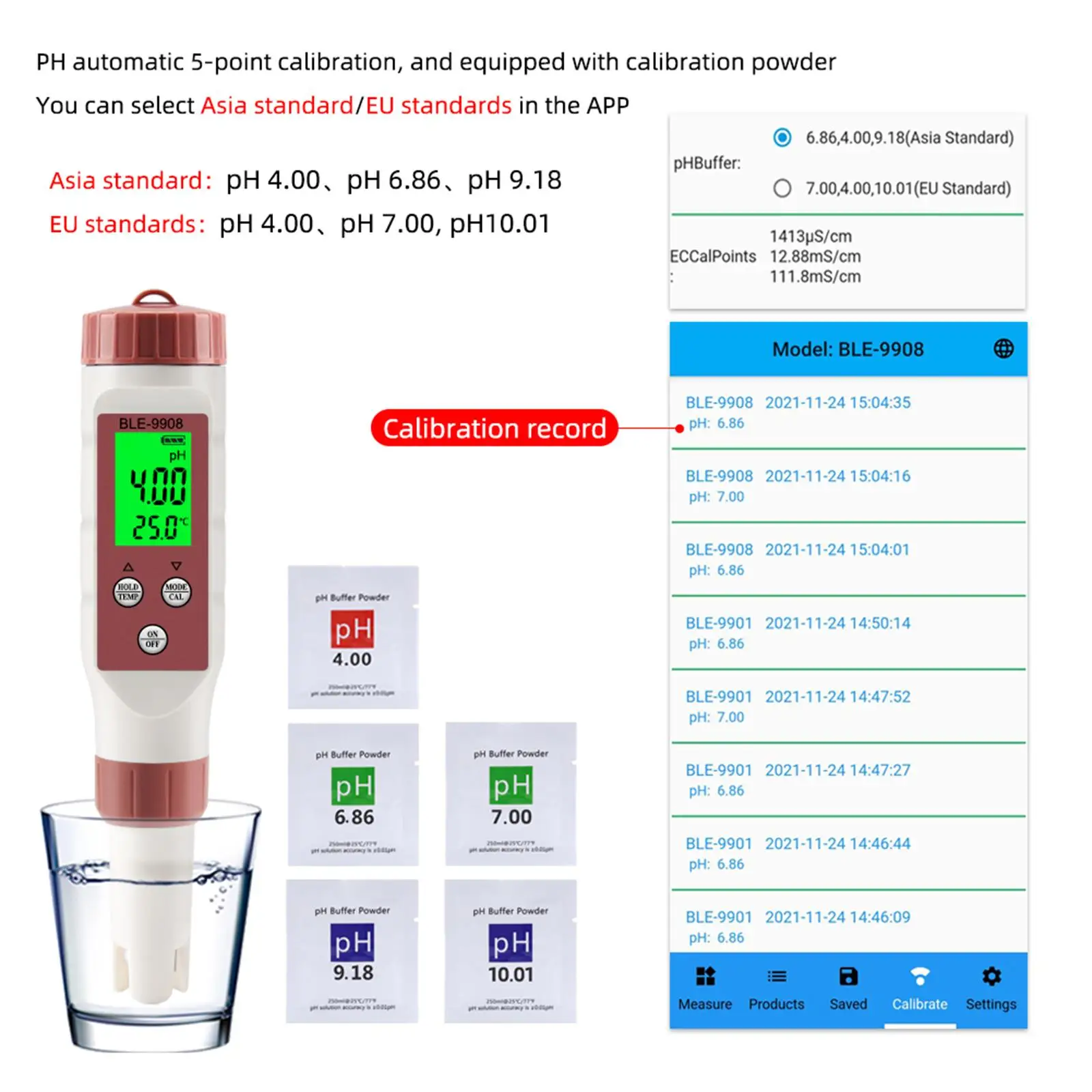 Water Total Hardness Waterproof Tesing PH Meter for Pond