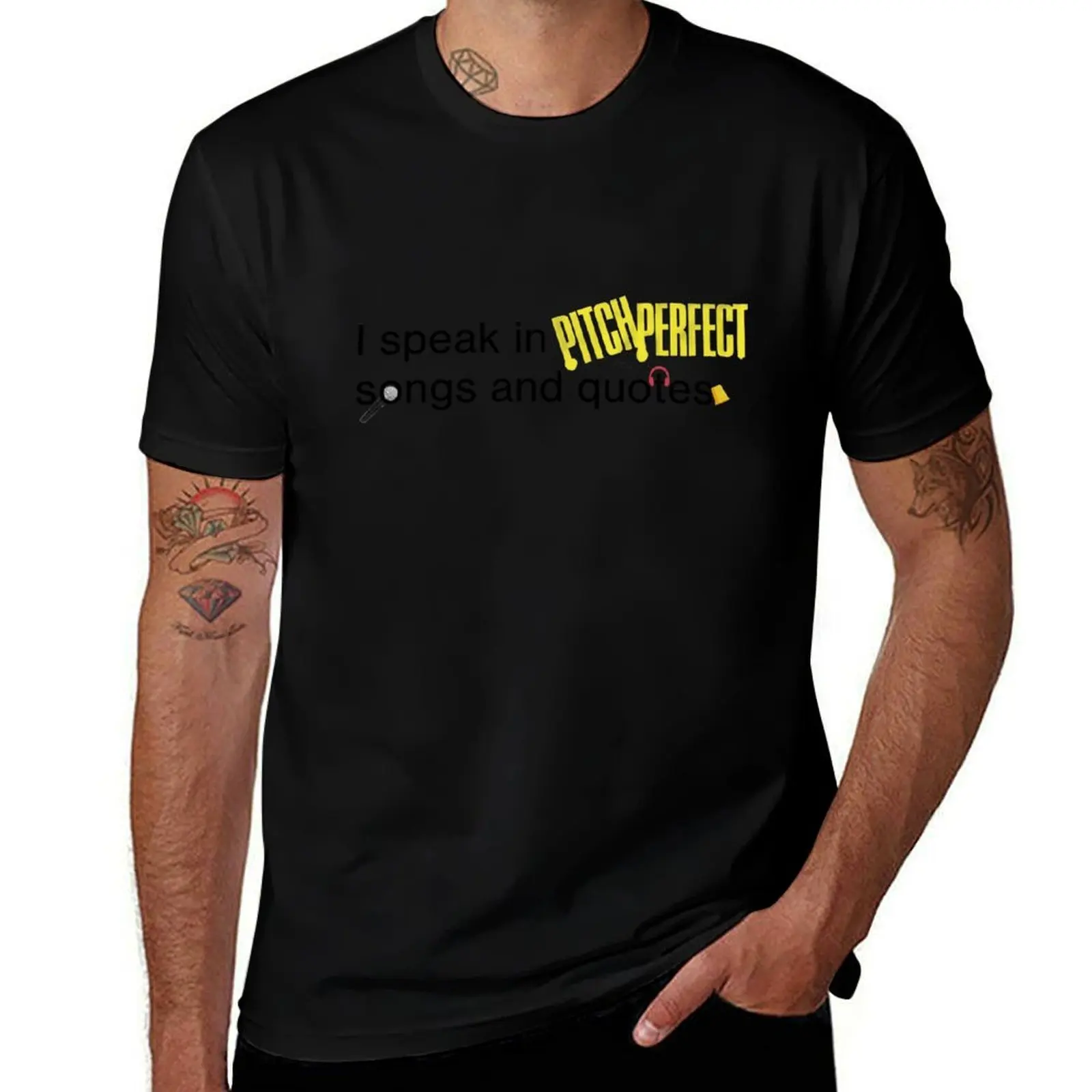 I speak in Pitch Perfect quotes T-Shirt Minimalist Plain Crew Neck T-Shirt