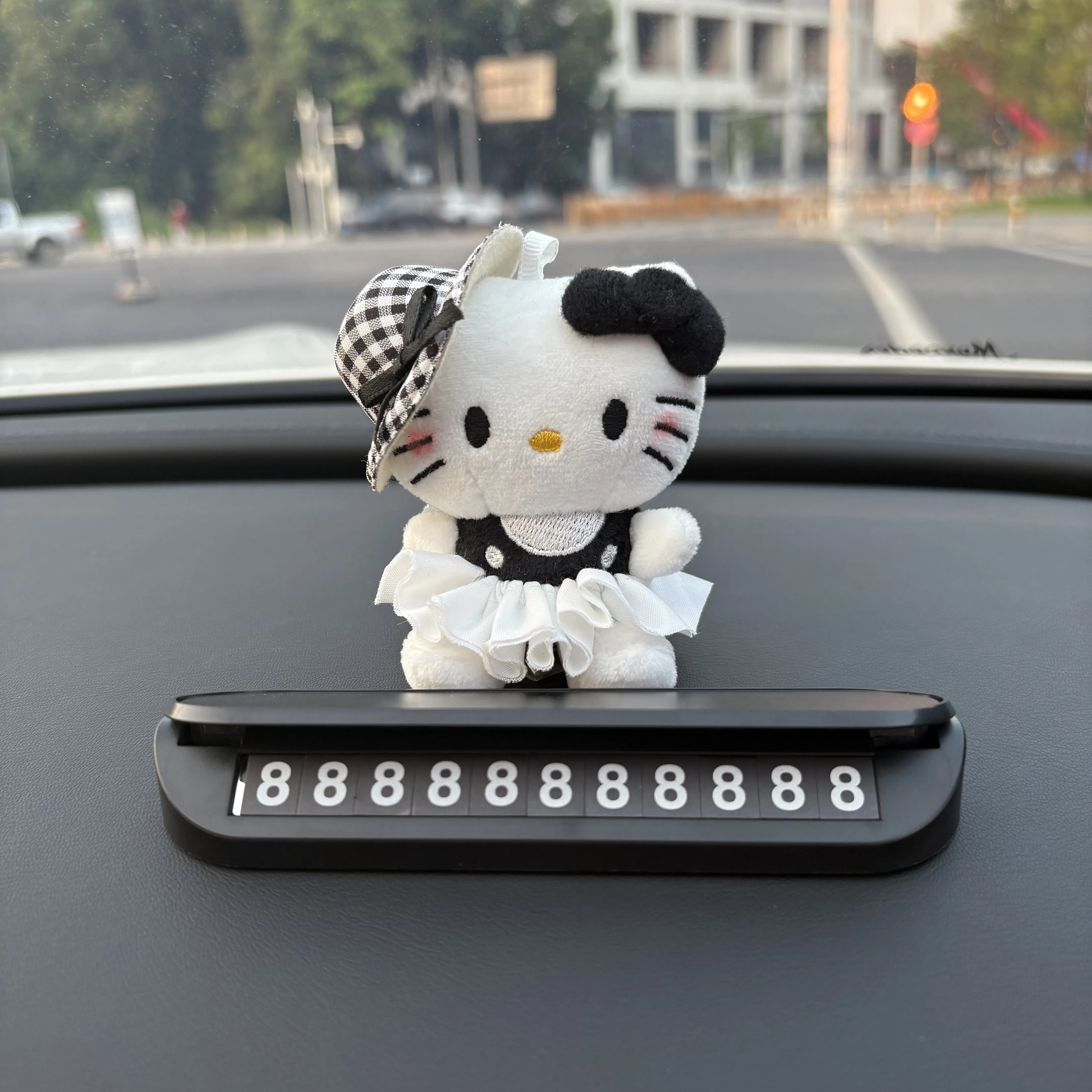 Hello Kitty Temporary Parking Sign Car Moving Number Plate Creative Temporary Parking Sign, Car Decoration