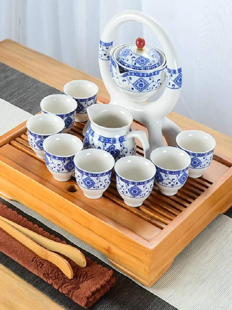 Lazy Man Teaware Small Set Household Ceramic Kung Fu  Art Teapot  Cup for Office Guests Happy  Maker luxury  set