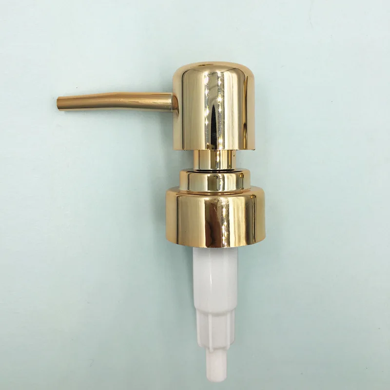 Replaceable Electroplated Lotion Pump 28mm Thread ABS Plastic Dispenser For Travel Shampoo Liquid Soap Cosmetic Container