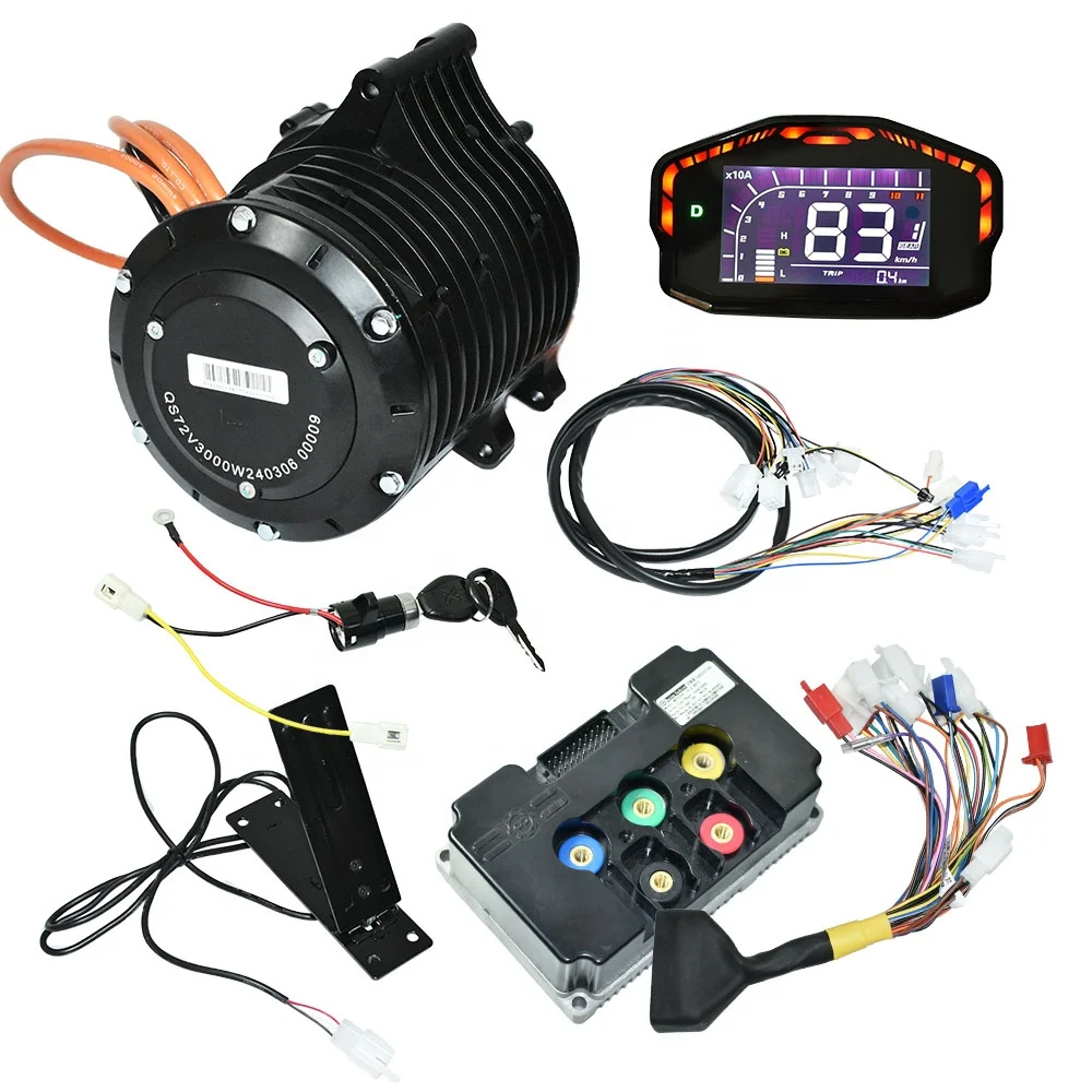 3kw Qs Central Engine Programmable Electric Atv Dirtbike Motorcycle Qs138 70h V3 air Cooled Mid Drive Motor Kit for Dirt Bike