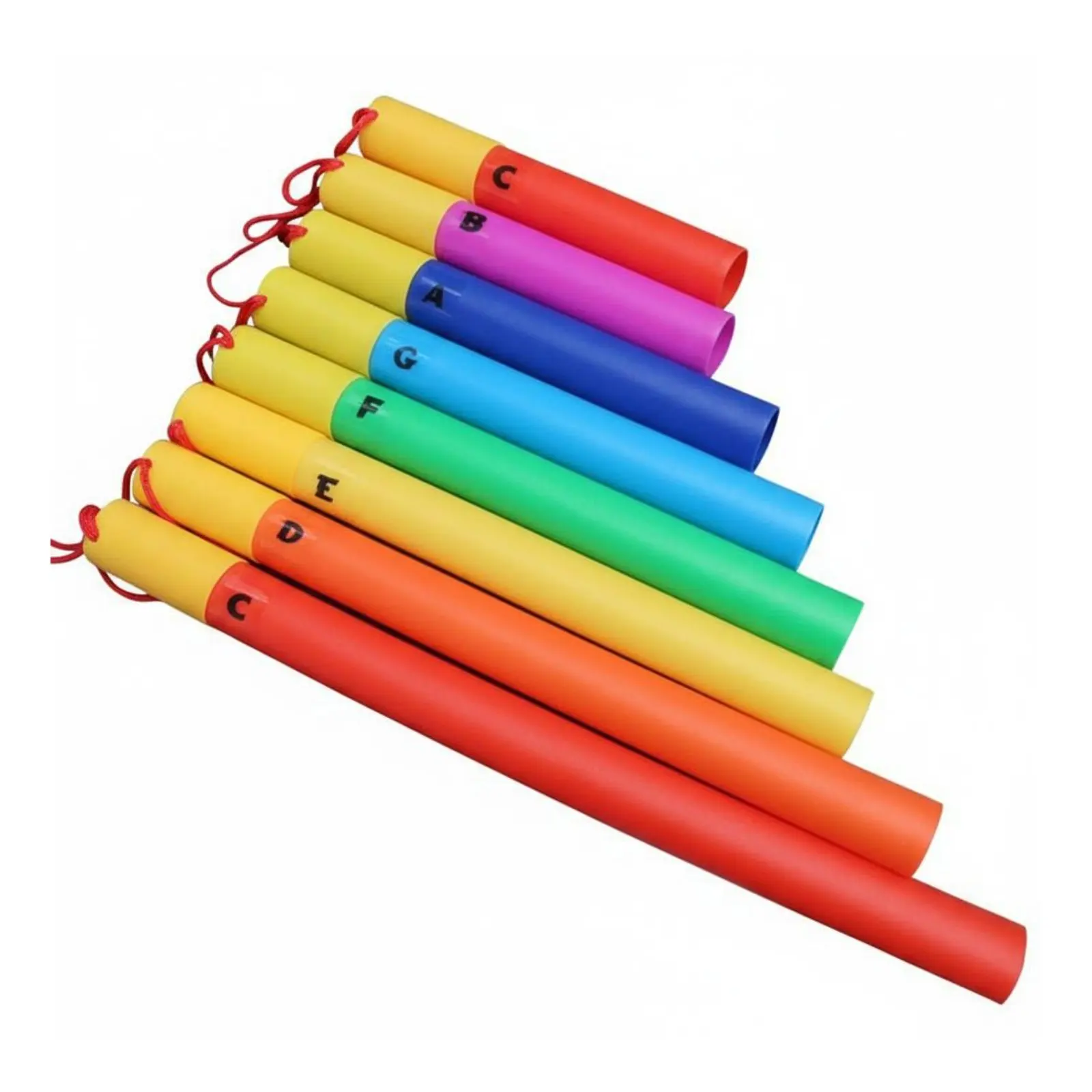 Image 6: Ensemble de 8 flûtes diatoniques à 8 notes, colorées arc-en-ciel, pour le développement des aptitudes et le jeu interactif