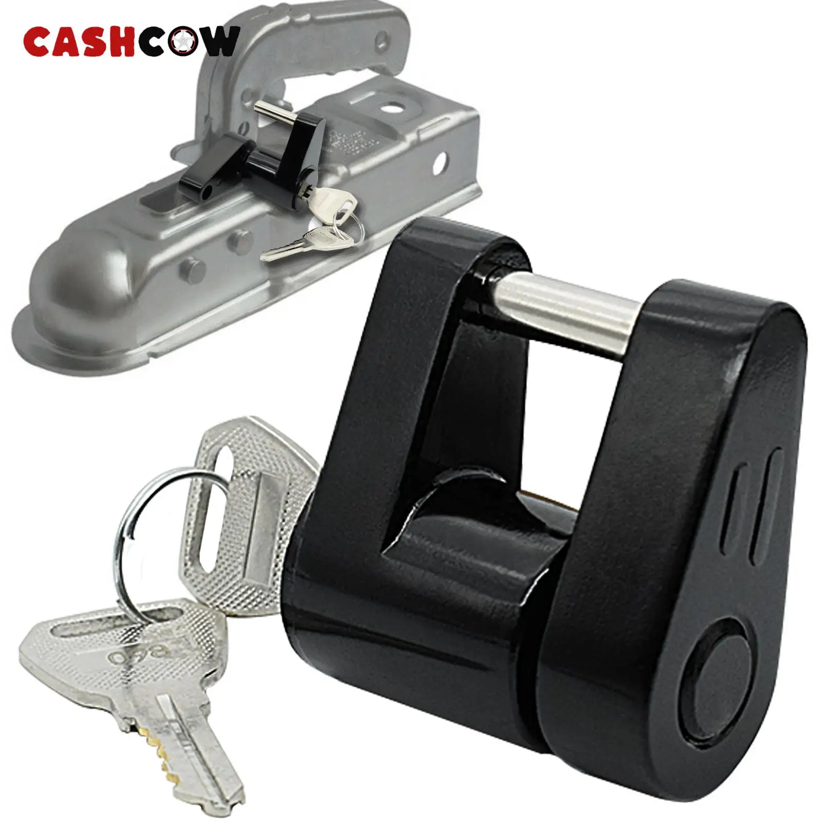 CASHCOW Rust-resistance Anti-theft Trailer Hitch Lock Trailer Coupler Padlock Hook Lock Tongue Locks Hitch Security Protector