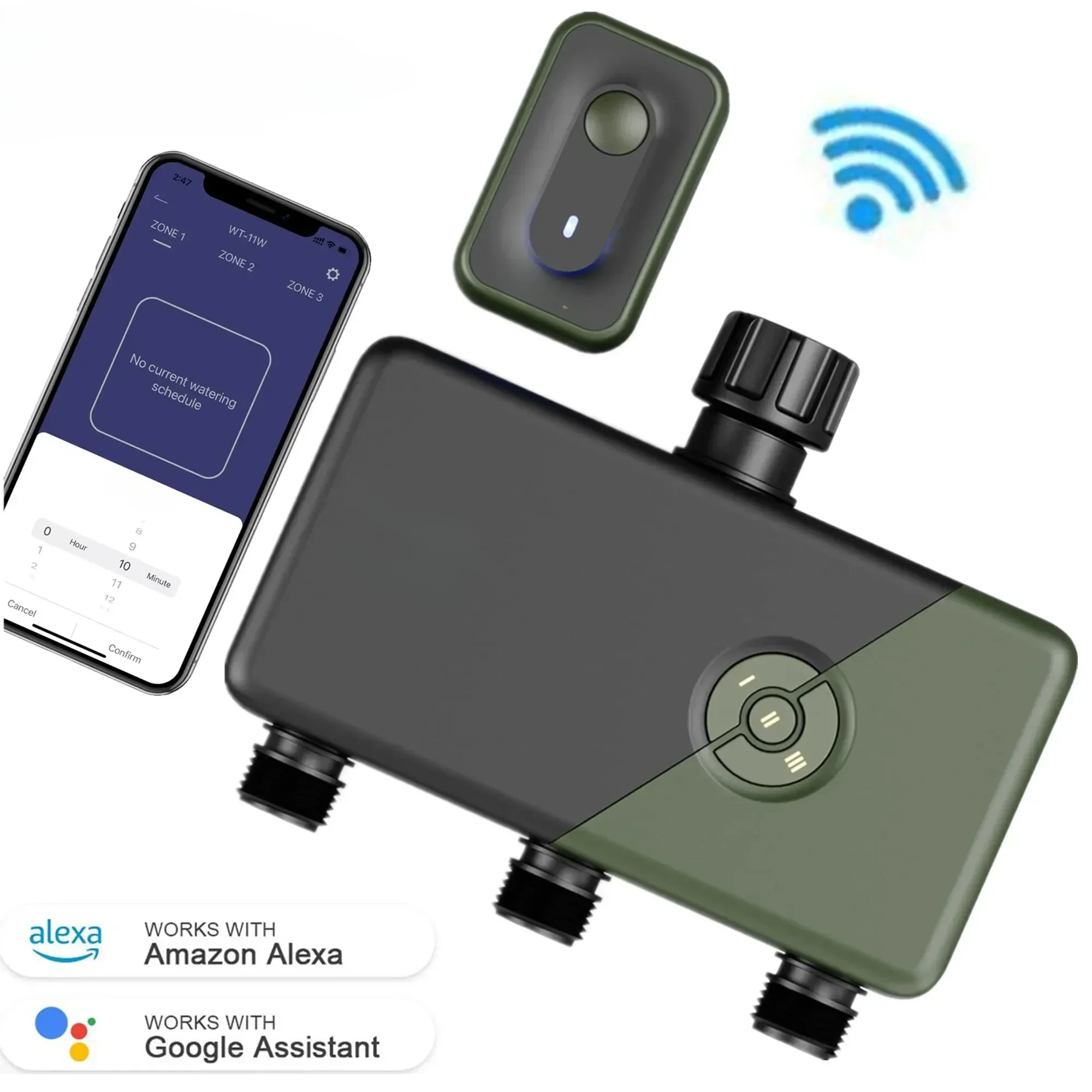 Diivoo 2/3 zona jardim wifi temporizador de água wi fi controlador automático de irrigação por gotejamento válvula de água jardi